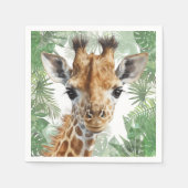 Giraffe Oerwoud Achtergrond Servet (Voorkant)