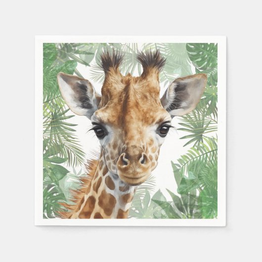 Giraffe Oerwoud Achtergrond Servet (Voorkant)