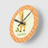 Giraffe Oerwoud Adventure (Oranje) wandklok (Hoek)