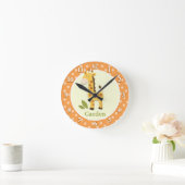 Giraffe Oerwoud Adventure (Oranje) wandklok (Huis)