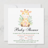 Giraffe Oerwoud Baby shower Uitnodigen Bedankkaart (Voorkant)