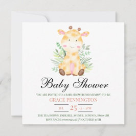 Giraffe Oerwoud Baby shower Uitnodigen Bedankkaart