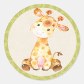 Giraffe Oerwoud Dieren Baby shower Favor Sticker (Voorkant)
