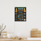 Giraffe Oerwoud dierentuin eerste geboorte kartonn Poster (Keuken)