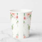 Giraffe Oerwoud Roze Floral Baby shower Birthday Papieren Bekers (Links)