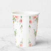 Giraffe Oerwoud Roze Floral Baby shower Birthday Papieren Bekers (Rechts)