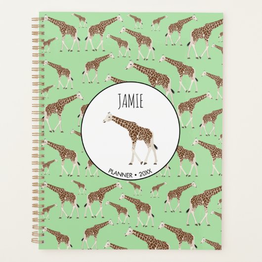 Giraffe Oerwoud Safari Animal Appointment Book Planner (Voorkant)