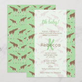 Giraffe Oerwoud Safari Animal Baby shower Kaart (Voorkant / Achterkant)