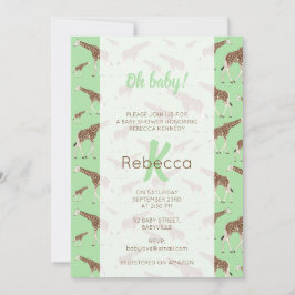Giraffe Oerwoud Safari Animal Baby shower Kaart