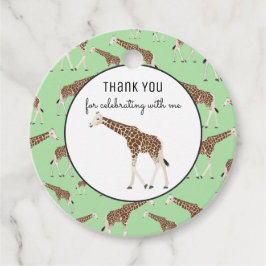 Giraffe Oerwoud Safari Animal Bedankjes Labels