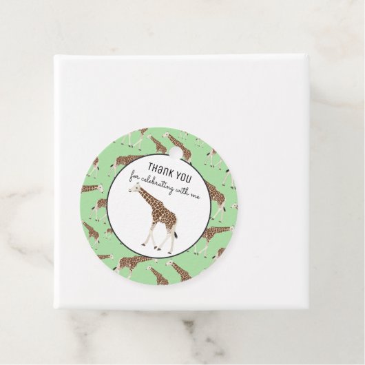 Giraffe Oerwoud Safari Animal Bedankjes Labels (In situ)