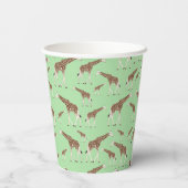Giraffe Oerwoud Safari Animal Birthday Party Papieren Bekers (Achterkant)