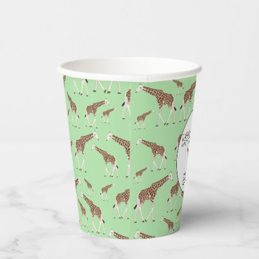 Giraffe Oerwoud Safari Animal Birthday Party Papieren Bekers (Rechts)