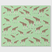 Giraffe Oerwoud Safari Animal Cadeaupapier (Vlak)