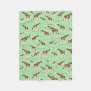 Giraffe Oerwoud Safari Animal Fleece Deken