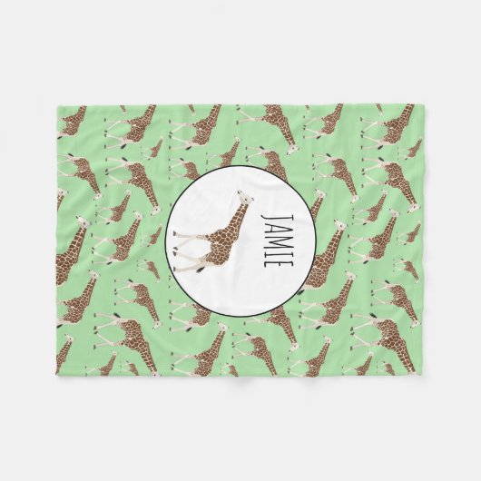 Giraffe Oerwoud Safari Animal Fleece Deken (Voorkant (Horizontaal))