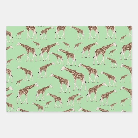 Giraffe Oerwoud Safari Animal Inpakpapier Vel (Voorkant 3)