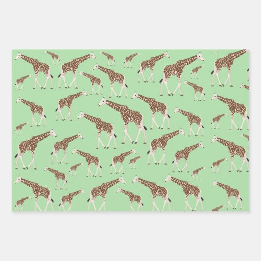 Giraffe Oerwoud Safari Animal Inpakpapier Vel (Voorkant)