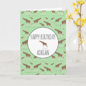 Giraffe Oerwoud Safari Animal Kaart (Gele Bloem)