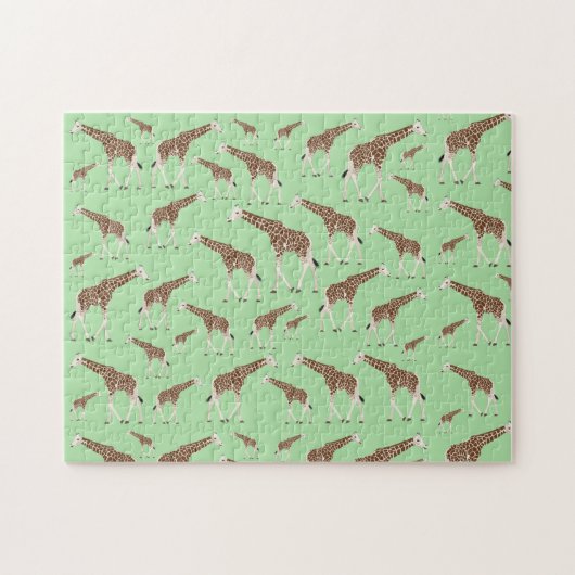 Giraffe Oerwoud Safari Animal Legpuzzel (Horizontaal)