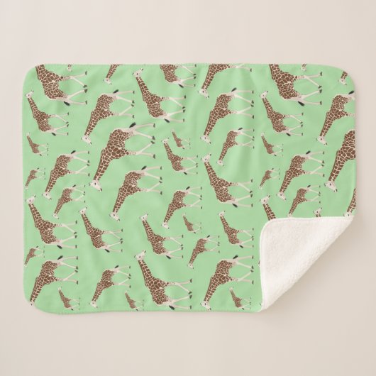 Giraffe Oerwoud Safari Animal Sherpa Deken (Voorkant (horizontaal))