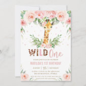 Giraffe Oerwoud Safari Blush Floral 1 september  Kaart (Voorkant)