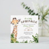 Giraffe Oerwoud Safari Douche Baby Sprinkle Kaart (Staand voorkant)