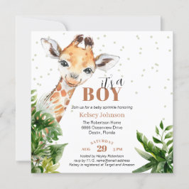 Giraffe Oerwoud Safari Het is een Baby Sprinkle Kaart