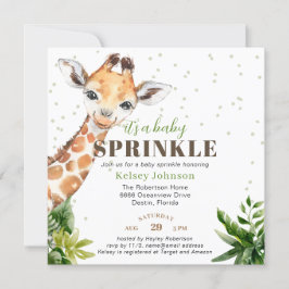 Giraffe Oerwoud Safari Het is een Baby Sprinkle Kaart