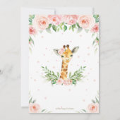 Giraffe Oerwoud Safari Roze Blush Floral Birthday  Bedankkaart (Achterkant)