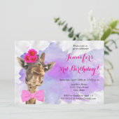 Giraffe oerwoud waterverf gefeliciteerd kaart (Staand voorkant)