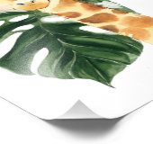 Giraffe, Oerwouden, Safari-dieren, Palm Leaf Foto Afdruk (Hoek)