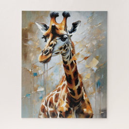 Giraffe olieverfschilderij legpuzzel