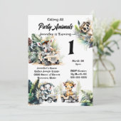 Giraffe olifant oerwoud safari wilde dieren zebra kaart (Staand voorkant)