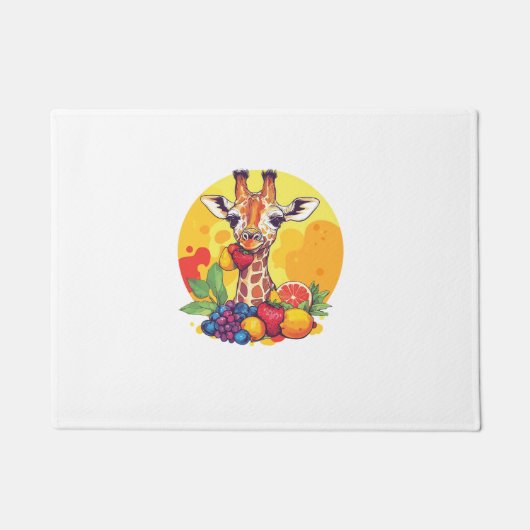 Giraffe omgeven door vruchten deurmat (Voorkant)