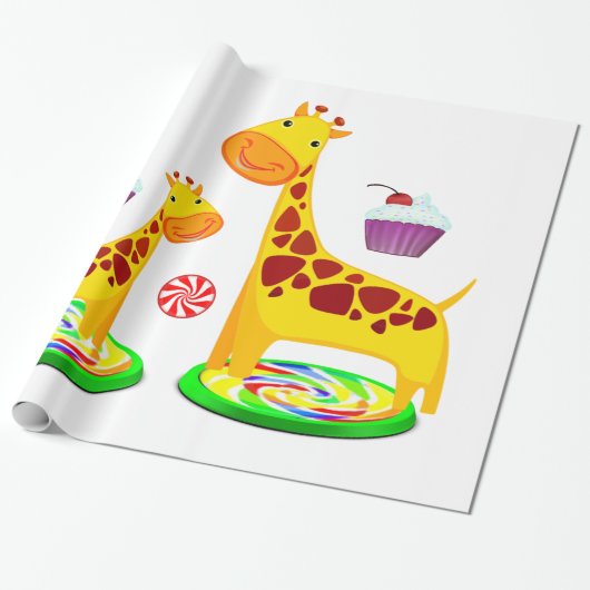 Giraffe ompakken papier (Uitgerold)