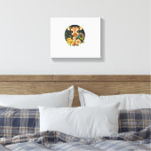 Giraffe Omringd Door Kleurrijke Bloemen Canvas Afdruk (Insitu (Slaapkamer))