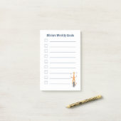 Giraffe on a Unicycle Kid Goals Post-It Notes (Op bureau)