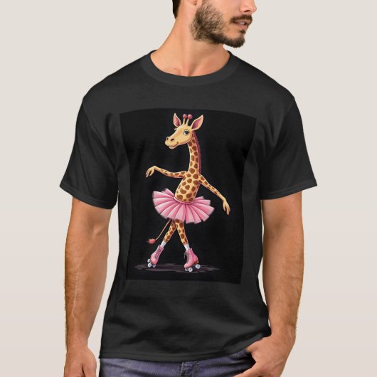 Giraffe On Roller Skates In Pink Tutu Tank Top (Voorkant)