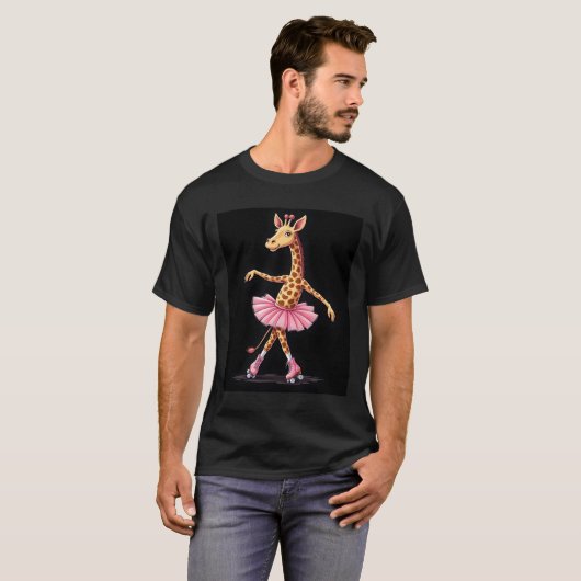 Giraffe On Roller Skates In Pink Tutu Tank Top (Voorkant volledig)