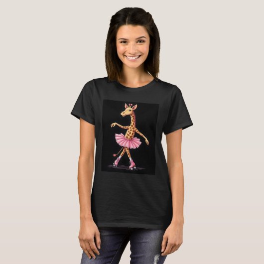 Giraffe On Roller Skates In Pink Tutu Tank Top (Voorkant volledig)
