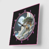 Giraffe onder de maanverlichte hemel van Afrika Vierkante Klok (Hoek)