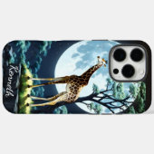 Giraffe onder de volle maan Case-Mate iPhone case (Achterkant (horizontaal))