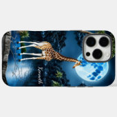 Giraffe onder een blauwe maan Case-Mate iPhone case (Achterkant (horizontaal))