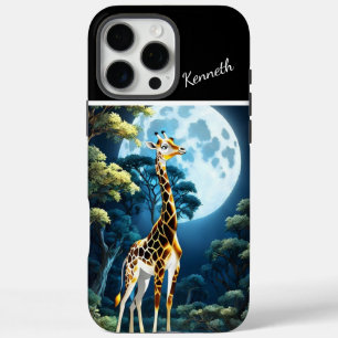 Giraffe onder maanlicht iPhone 16 pro max hoesje