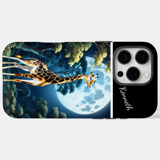 Giraffe onder maanlicht Case-Mate iPhone case (Achterkant (horizontaal))