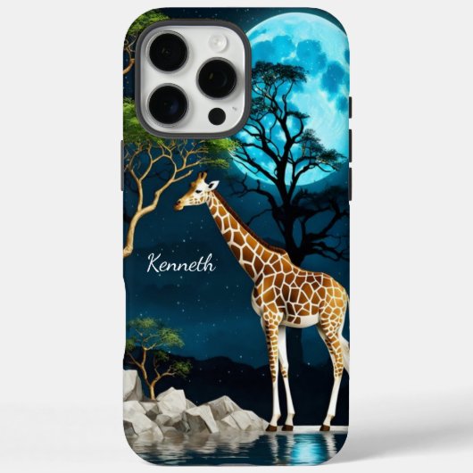 Giraffe onder volle maan Case-Mate iPhone case (Achterkant)