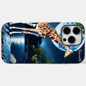 Giraffe onder volle maan Case-Mate iPhone case (Achterkant (horizontaal))