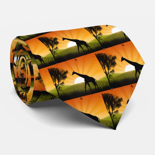 Giraffe onderweg stropdas (Opgerold)