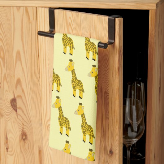 Giraffe Ontwerp Elke Kleur Achtergrond Theedoek (Derde Gevouwen)
